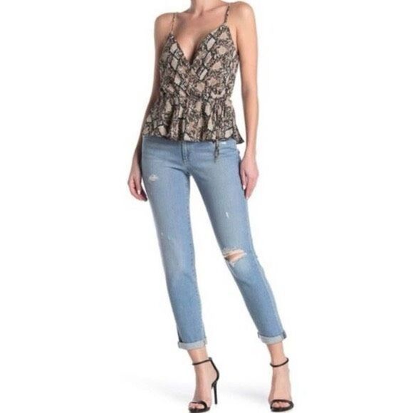 Joe's Jeans Boyfriend Slim Ankle Jeans Distressed Faded Manila Blue Stretch Size - Picture 2 of 16